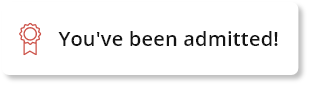 Radius Insights Platform's User Interface notification with the legend: 'You've been admitted!'